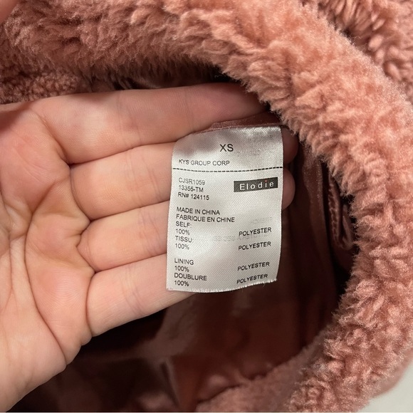 Elodie Faux Shearling Teddy Jacket Full Zip Large Pockets High Collar X-Small - Picture 9 of 10